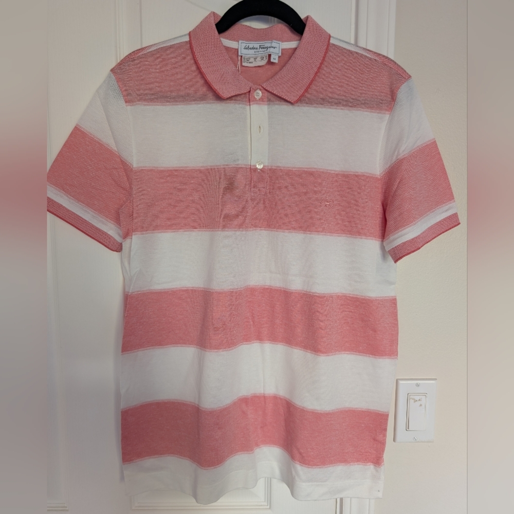 Salvatore Ferragamo men cotton/linen Polo shirts